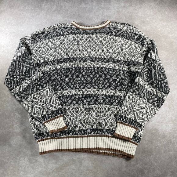 90’s Christian Dior Monsieur Multicolor Multi-patterned Neutral Knit Sweater - Picture 2 of 5